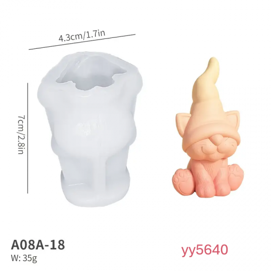 YY5640 Kedi Elf Biblo Mum Silikon Kalıp – Sevimli ve Şık Dekoratif Hediye!